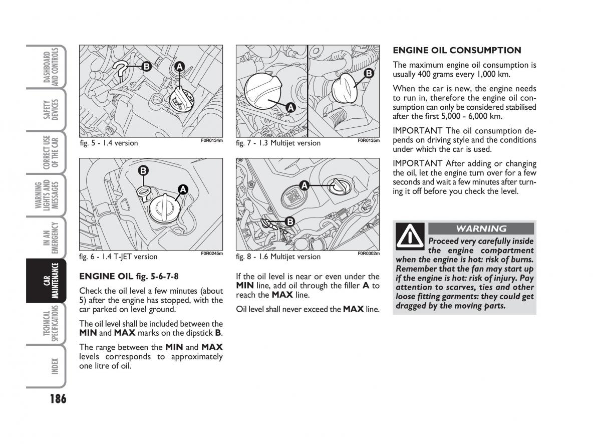 Fiat Linea owners manual / page 187