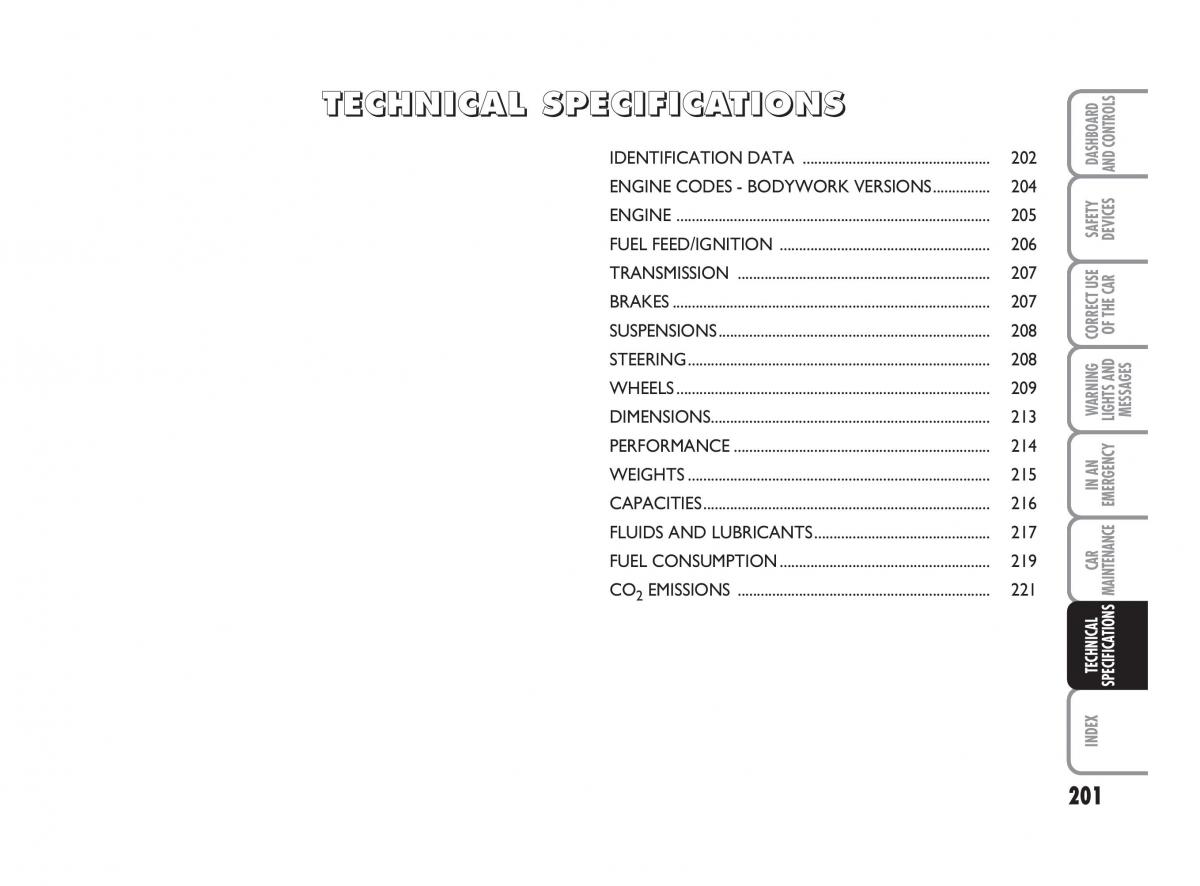 Fiat Linea owners manual / page 202