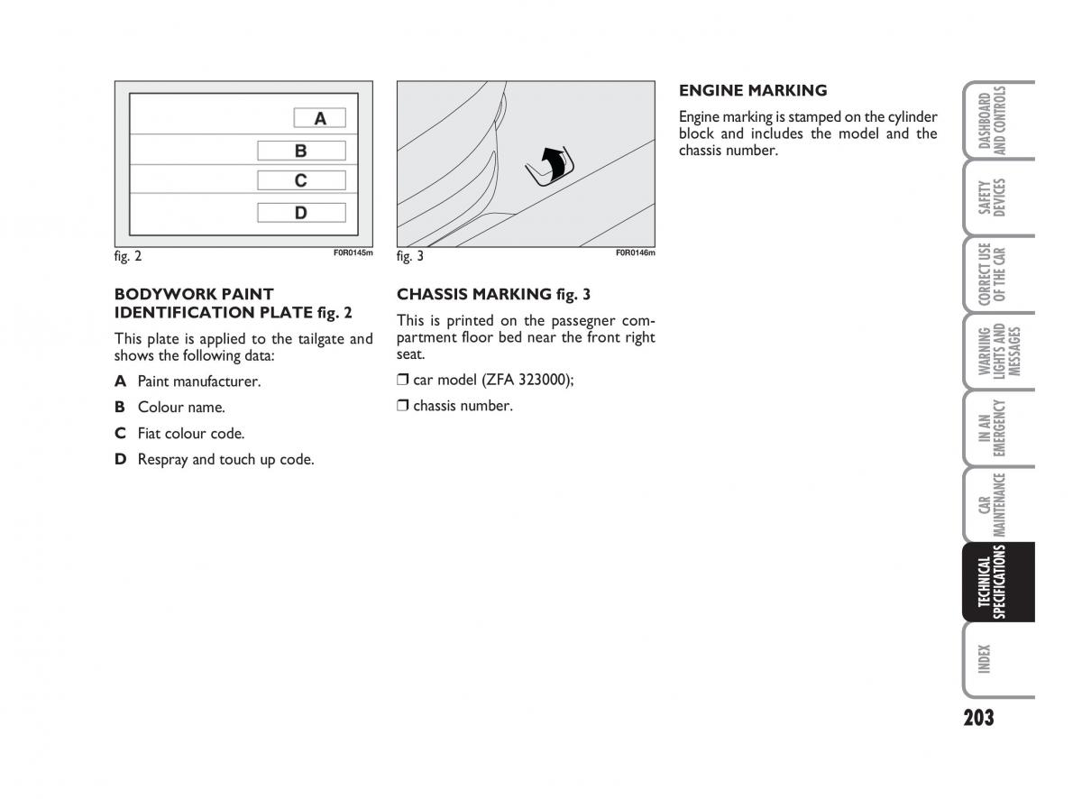 Fiat Linea owners manual / page 204