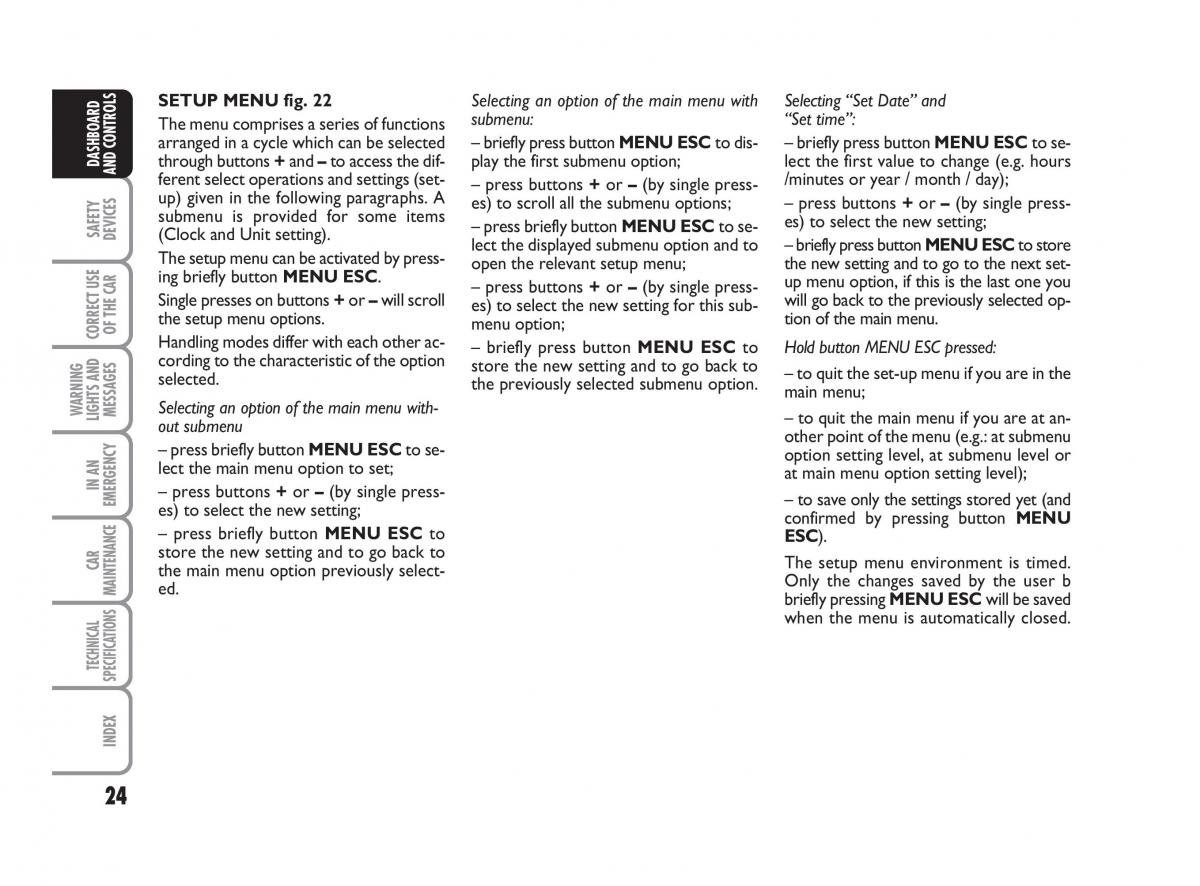 Fiat Linea owners manual / page 25