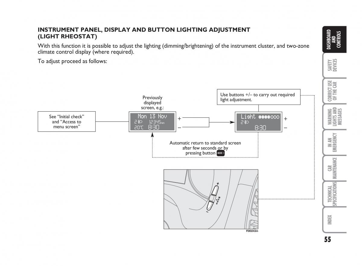 Fiat Punto II 2 owners manual / page 56