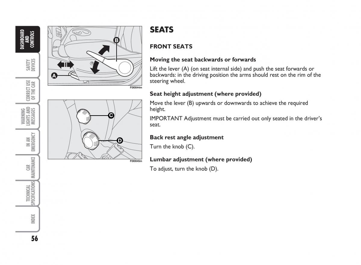 Fiat Punto II 2 owners manual / page 57