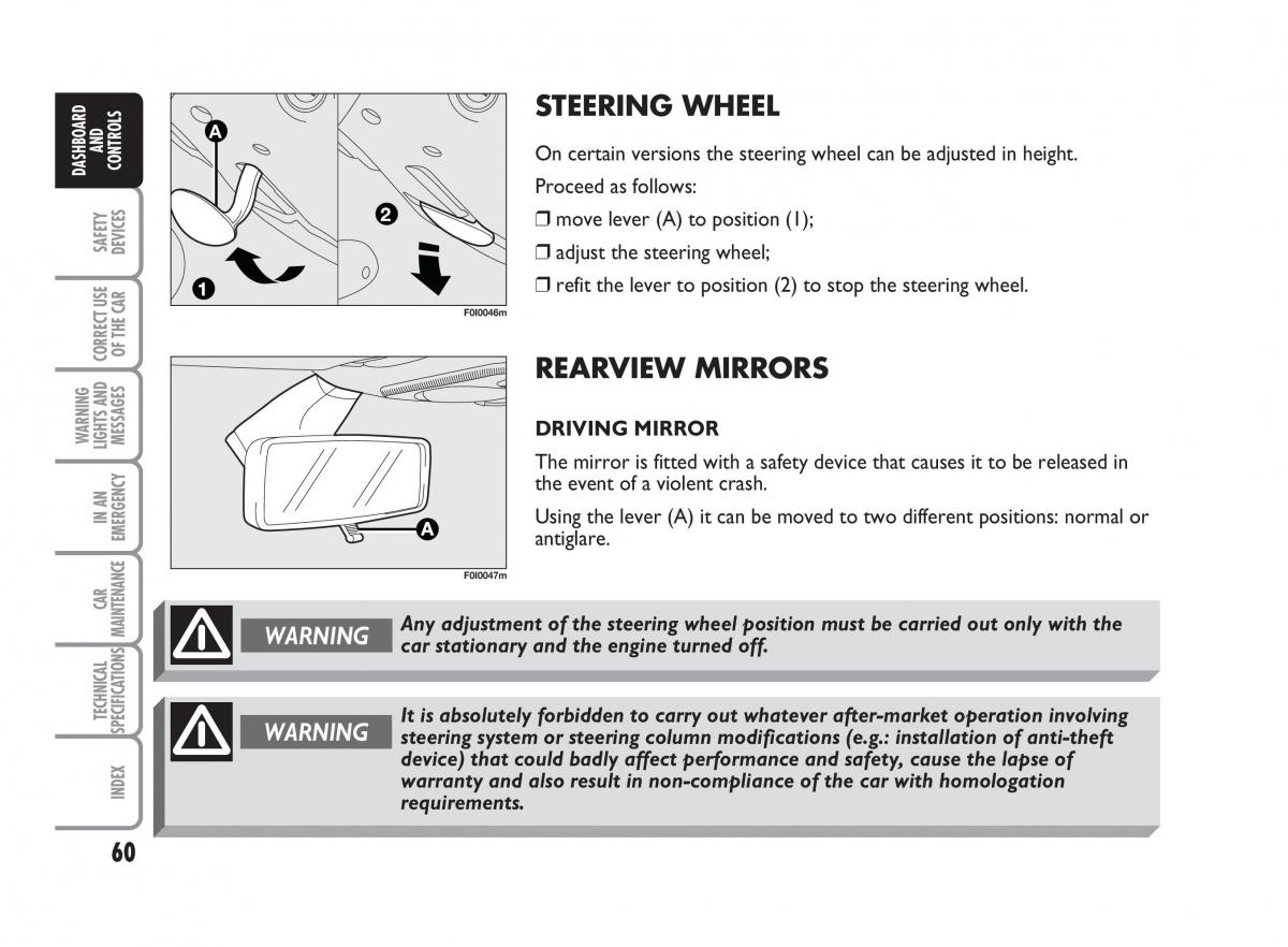 Fiat Punto II 2 owners manual / page 61