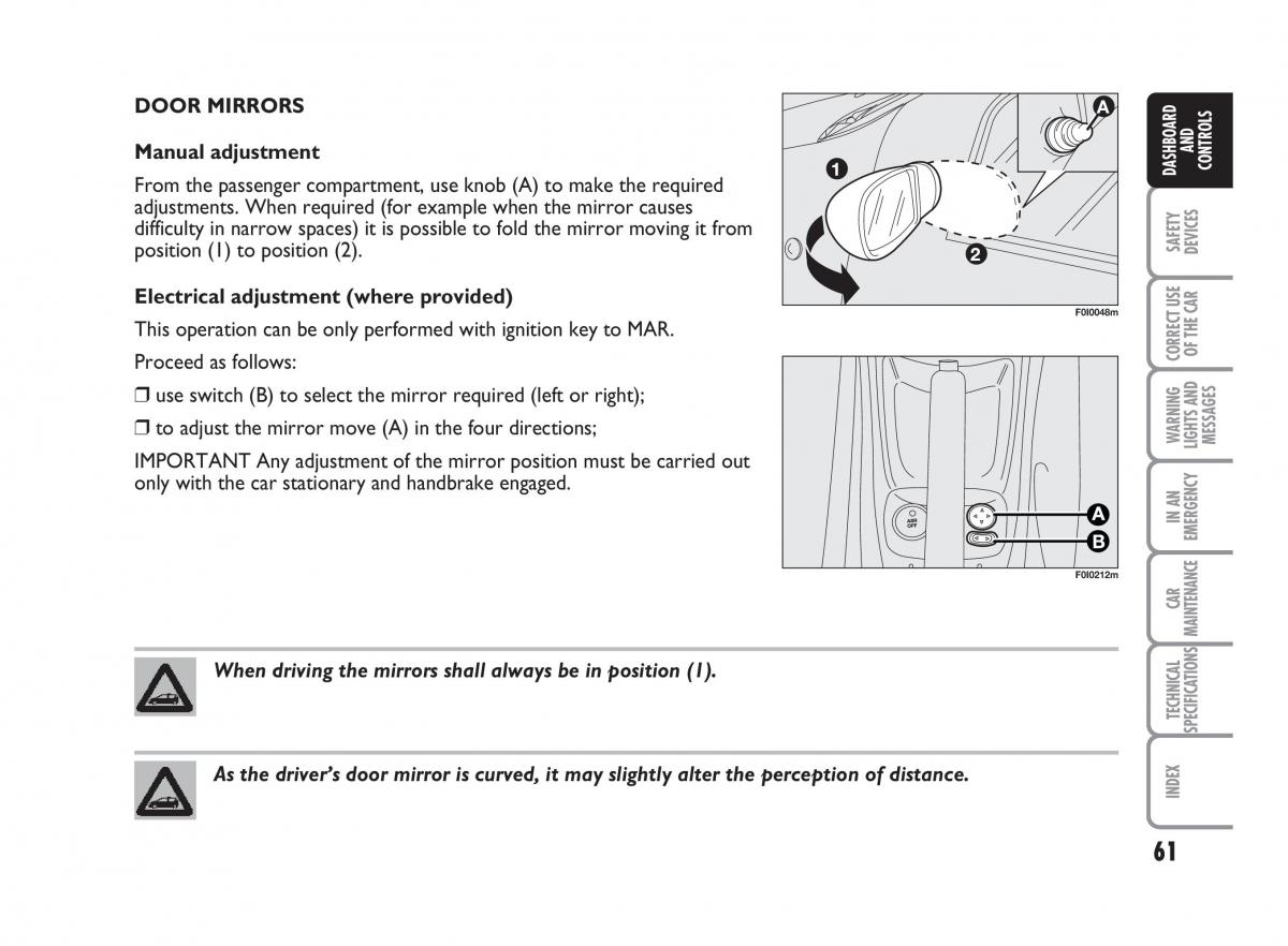 Fiat Punto II 2 owners manual / page 62