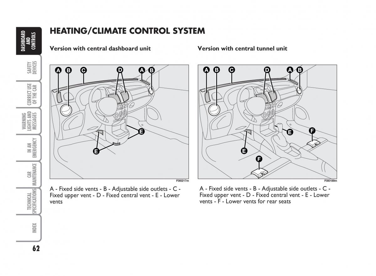 Fiat Punto II 2 owners manual / page 63