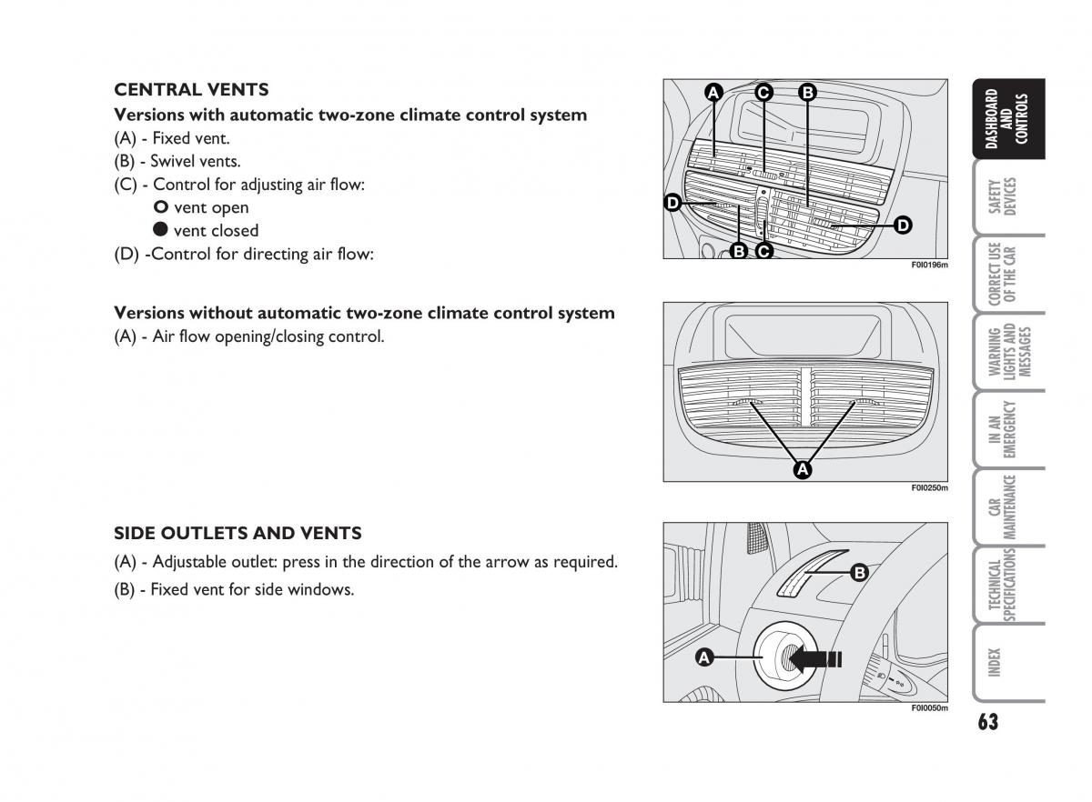 Fiat Punto II 2 owners manual / page 64