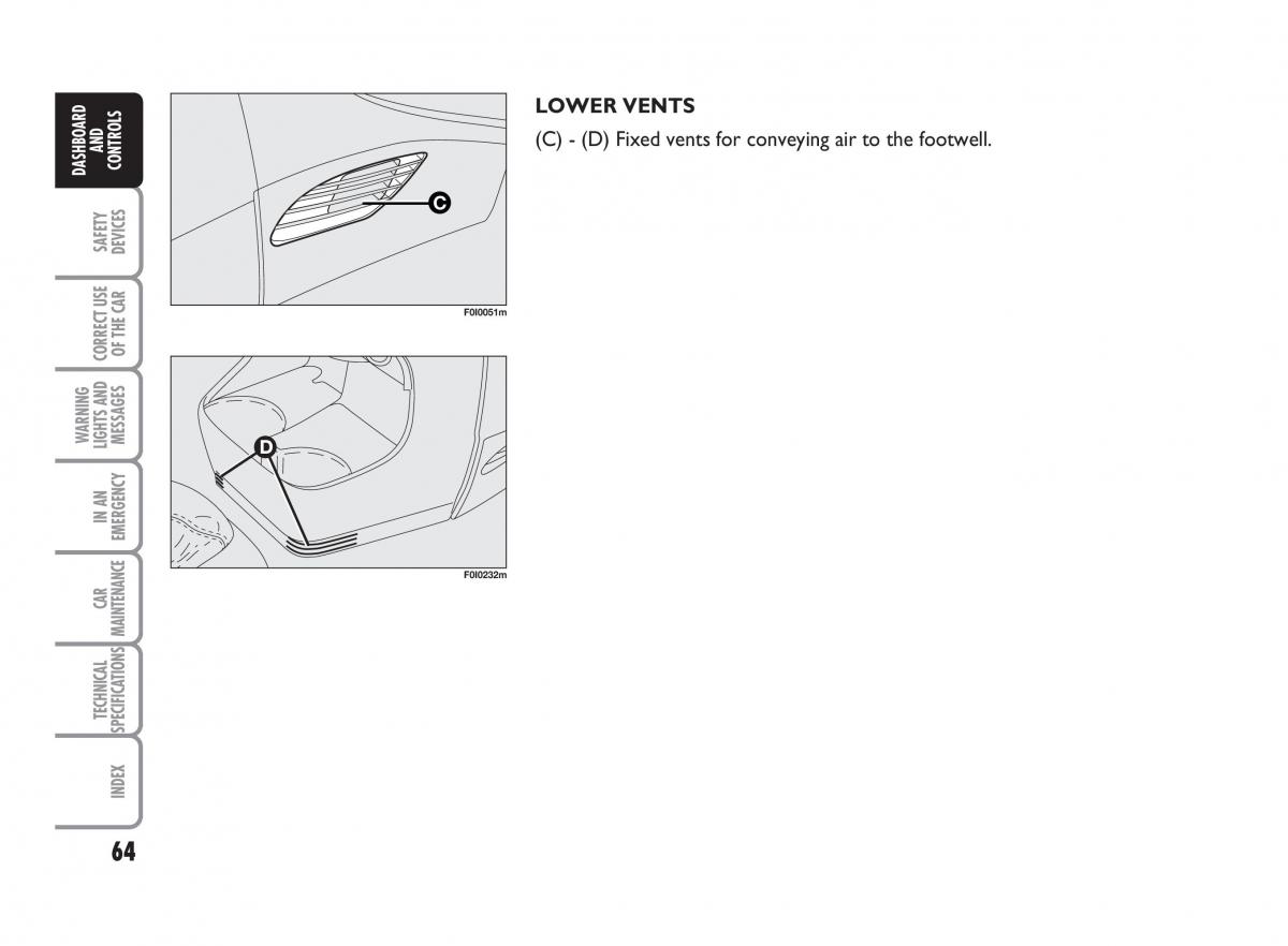 Fiat Punto II 2 owners manual / page 65