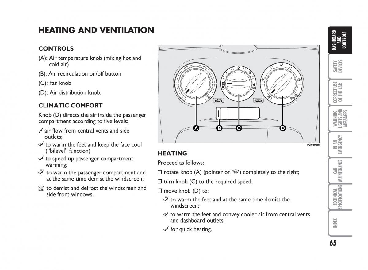 Fiat Punto II 2 owners manual / page 66