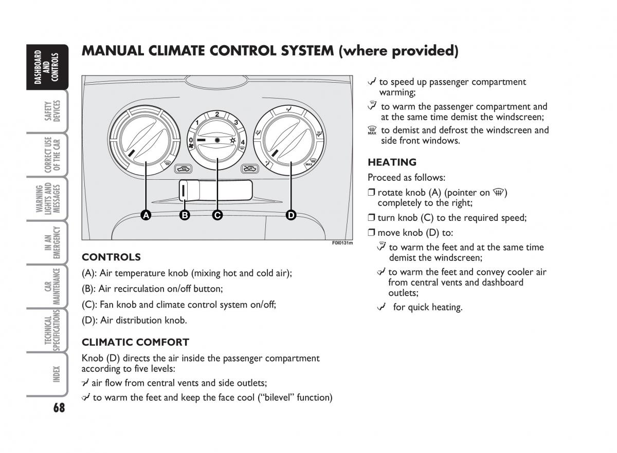 Fiat Punto II 2 owners manual / page 69