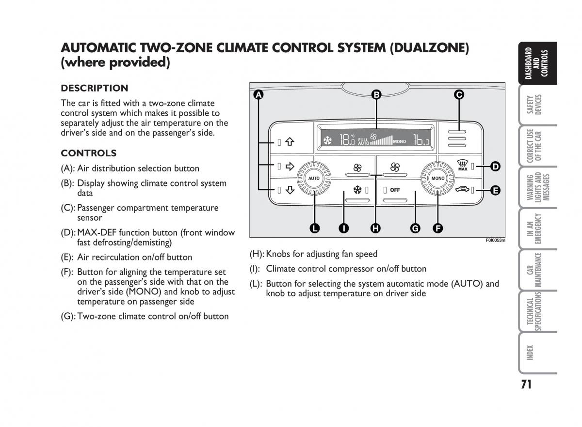 Fiat Punto II 2 owners manual / page 72