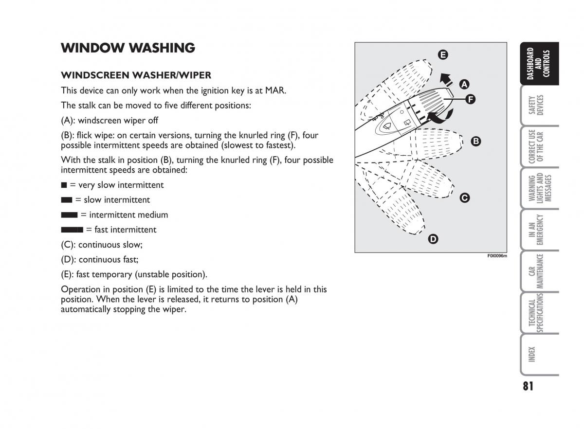 Fiat Punto II 2 owners manual / page 82