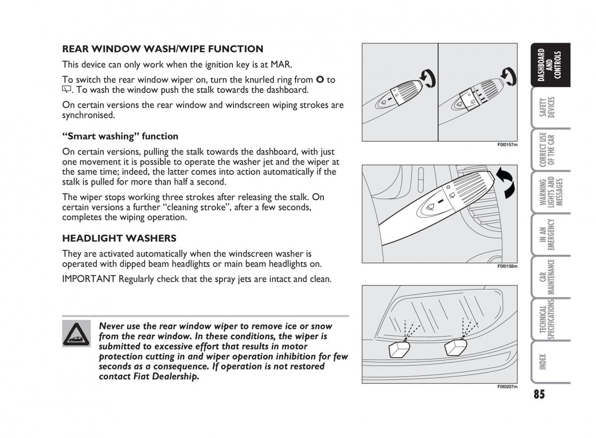 Fiat Punto II 2 owners manual / page 86