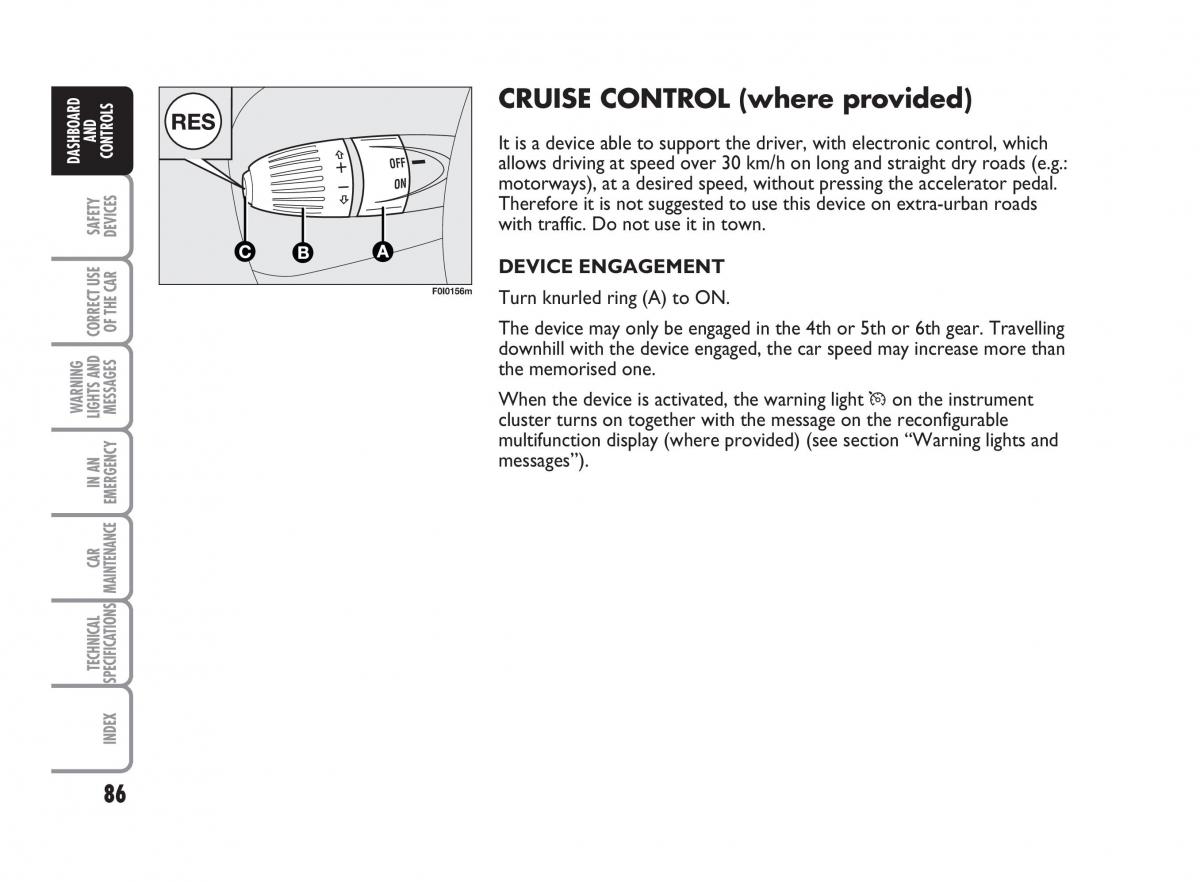 Fiat Punto II 2 owners manual / page 87