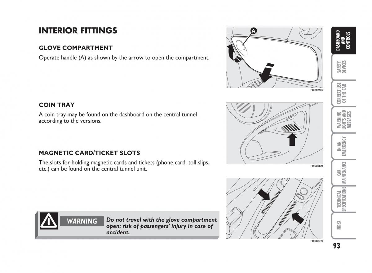 Fiat Punto II 2 owners manual / page 94