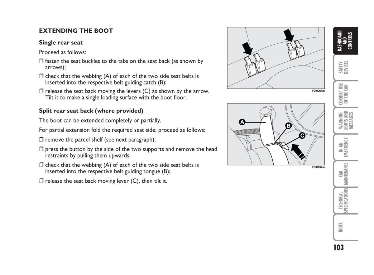 Fiat Punto II 2 owners manual / page 104