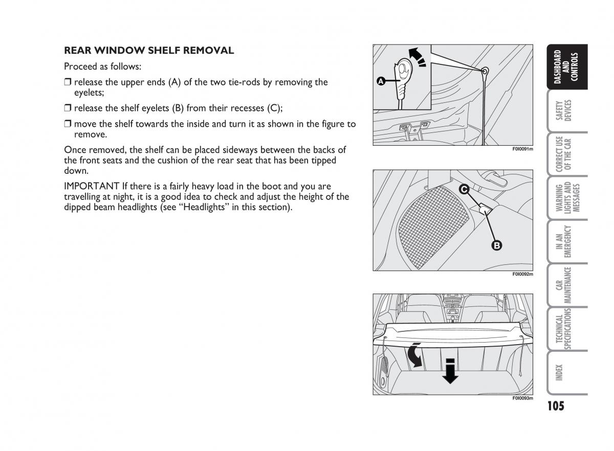 Fiat Punto II 2 owners manual / page 106