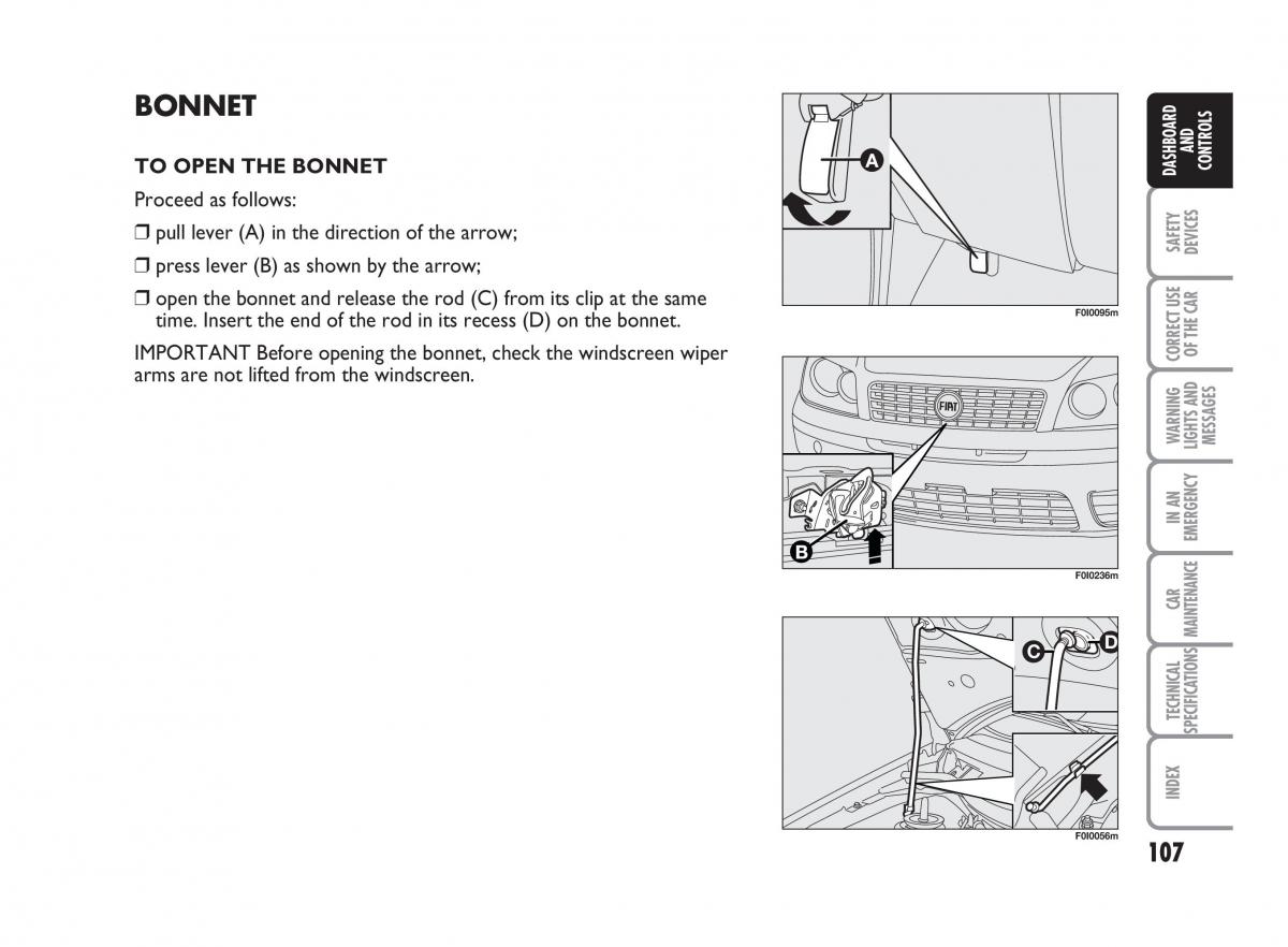 Fiat Punto II 2 owners manual / page 108