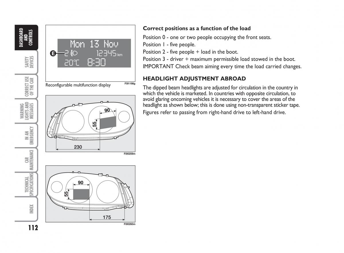 Fiat Punto II 2 owners manual / page 113