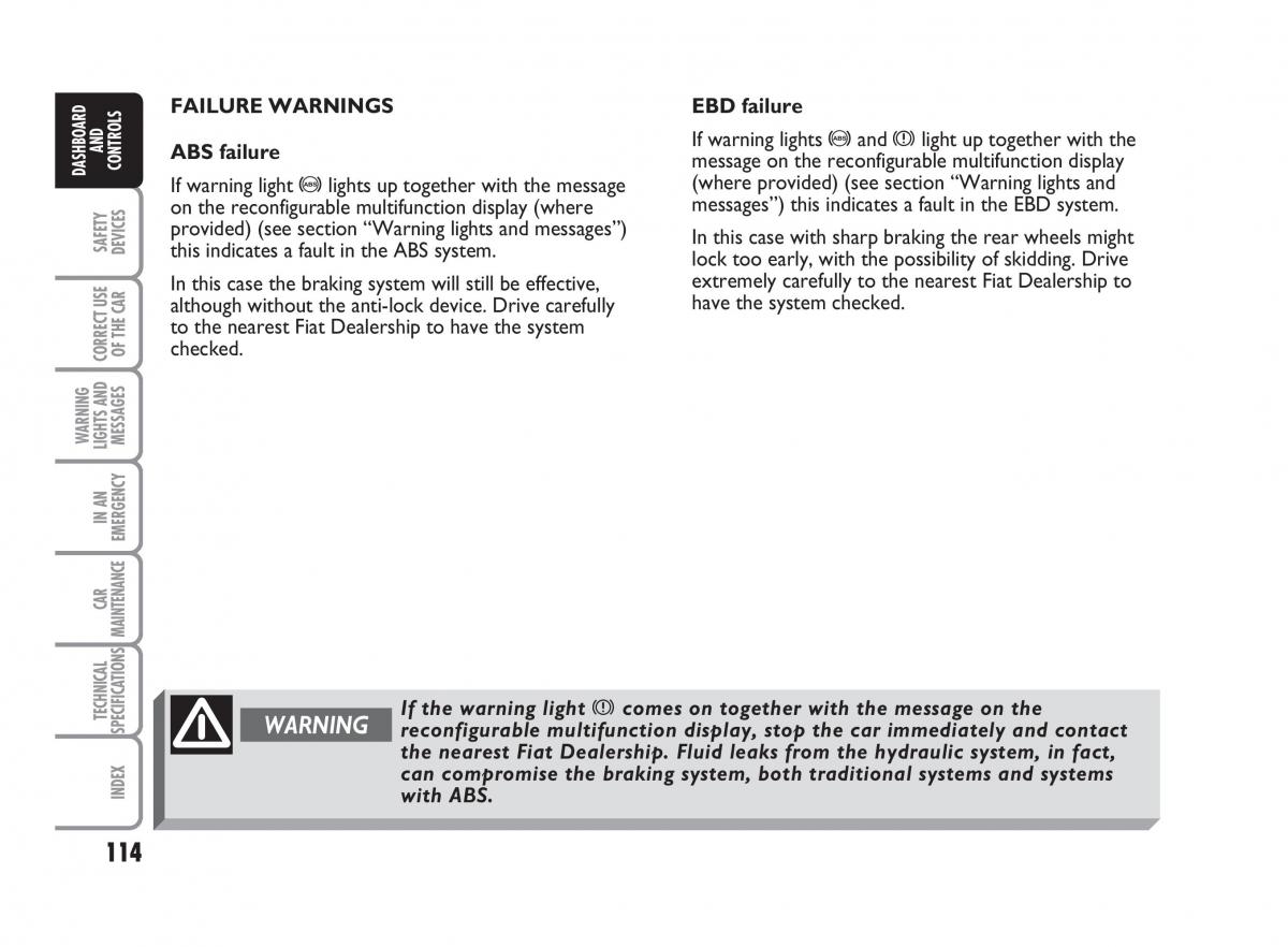 Fiat Punto II 2 owners manual / page 115