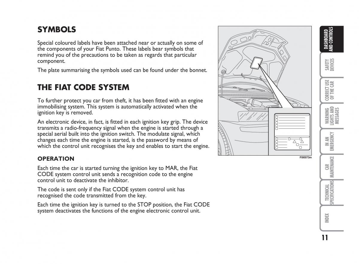 Fiat Punto II 2 owners manual / page 12