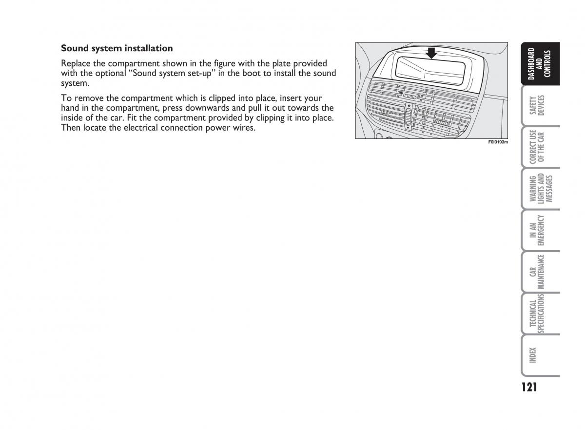 Fiat Punto II 2 owners manual / page 122