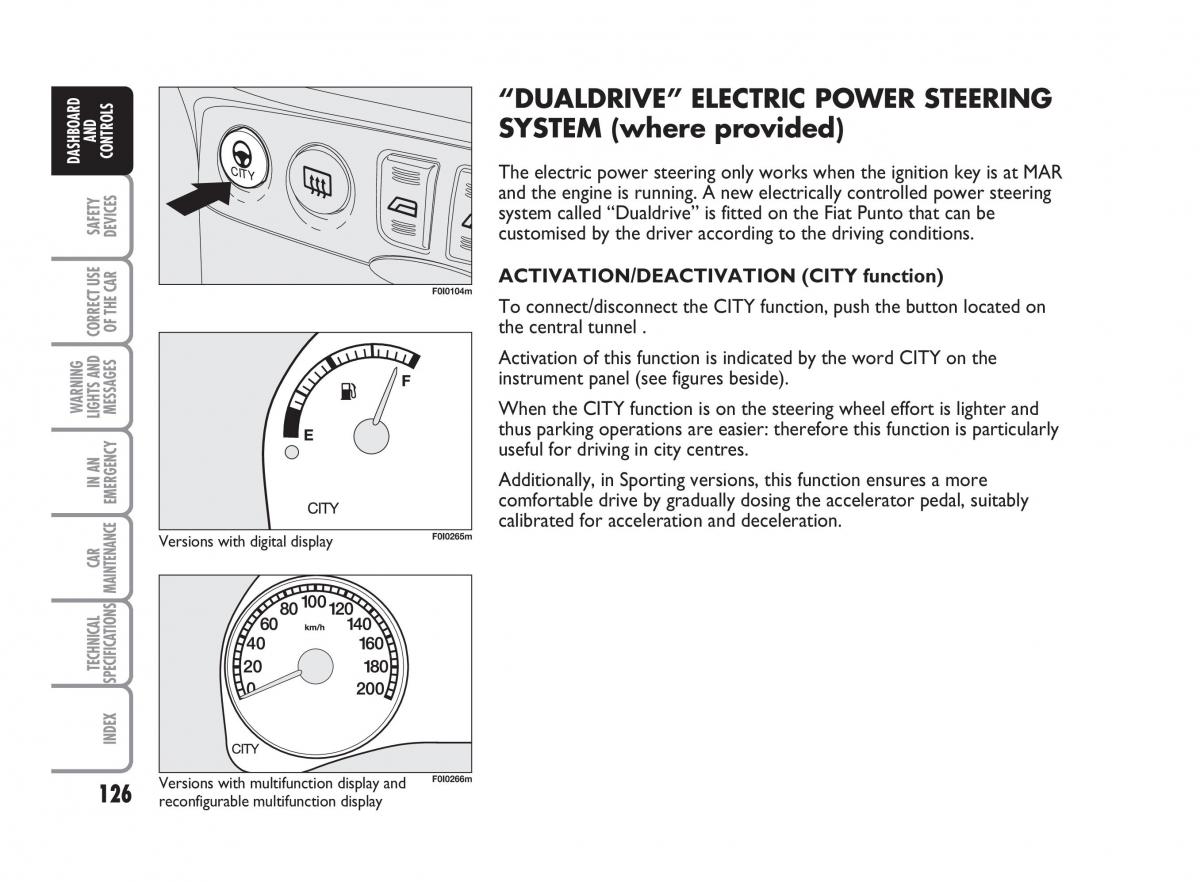 Fiat Punto II 2 owners manual / page 127