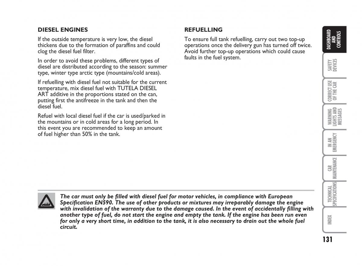 Fiat Punto II 2 owners manual / page 132