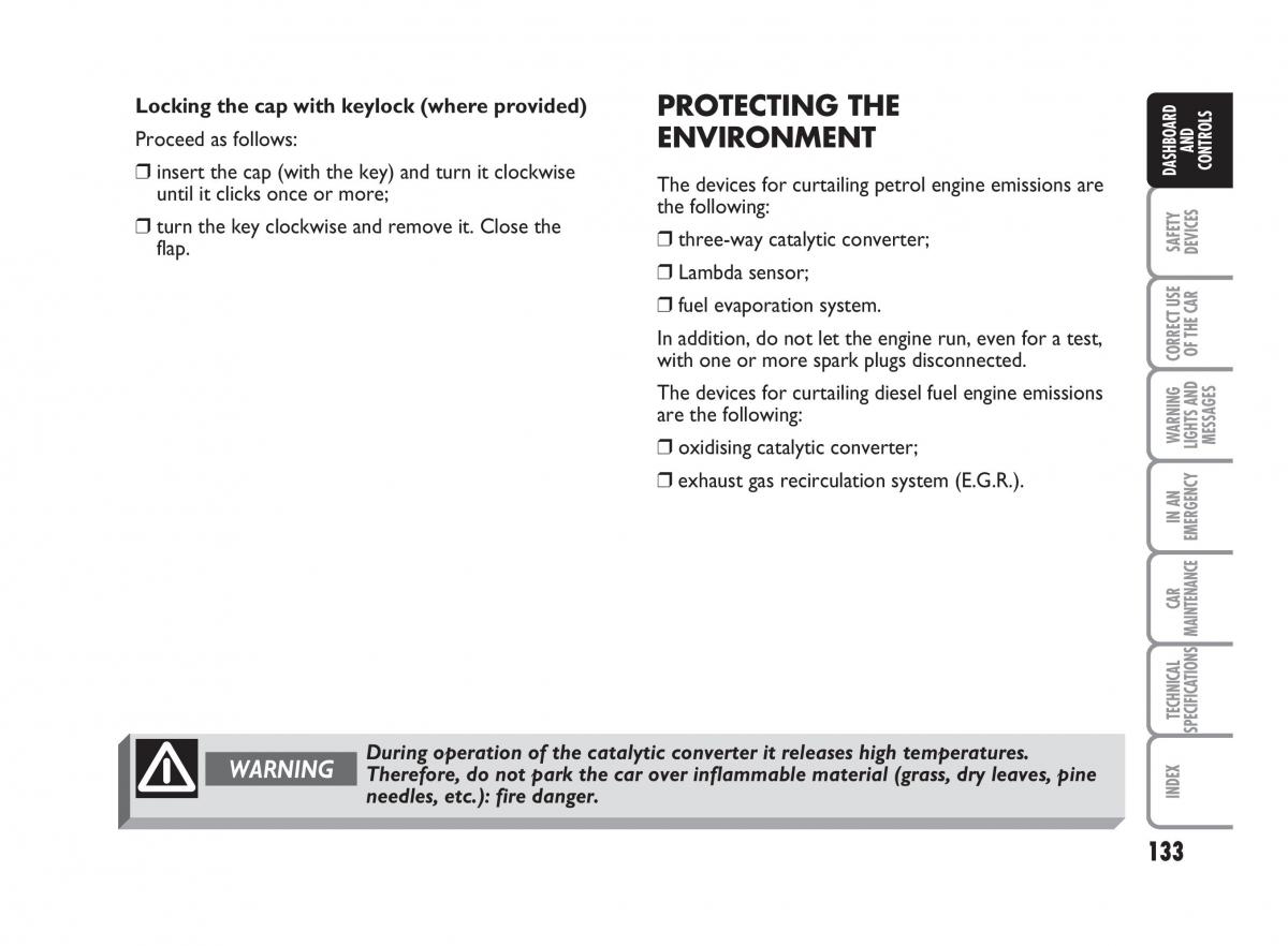 Fiat Punto II 2 owners manual / page 134