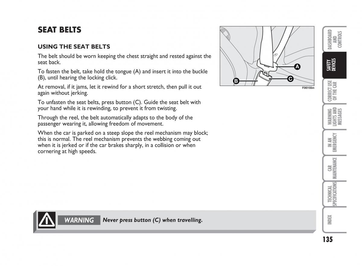 Fiat Punto II 2 owners manual / page 136