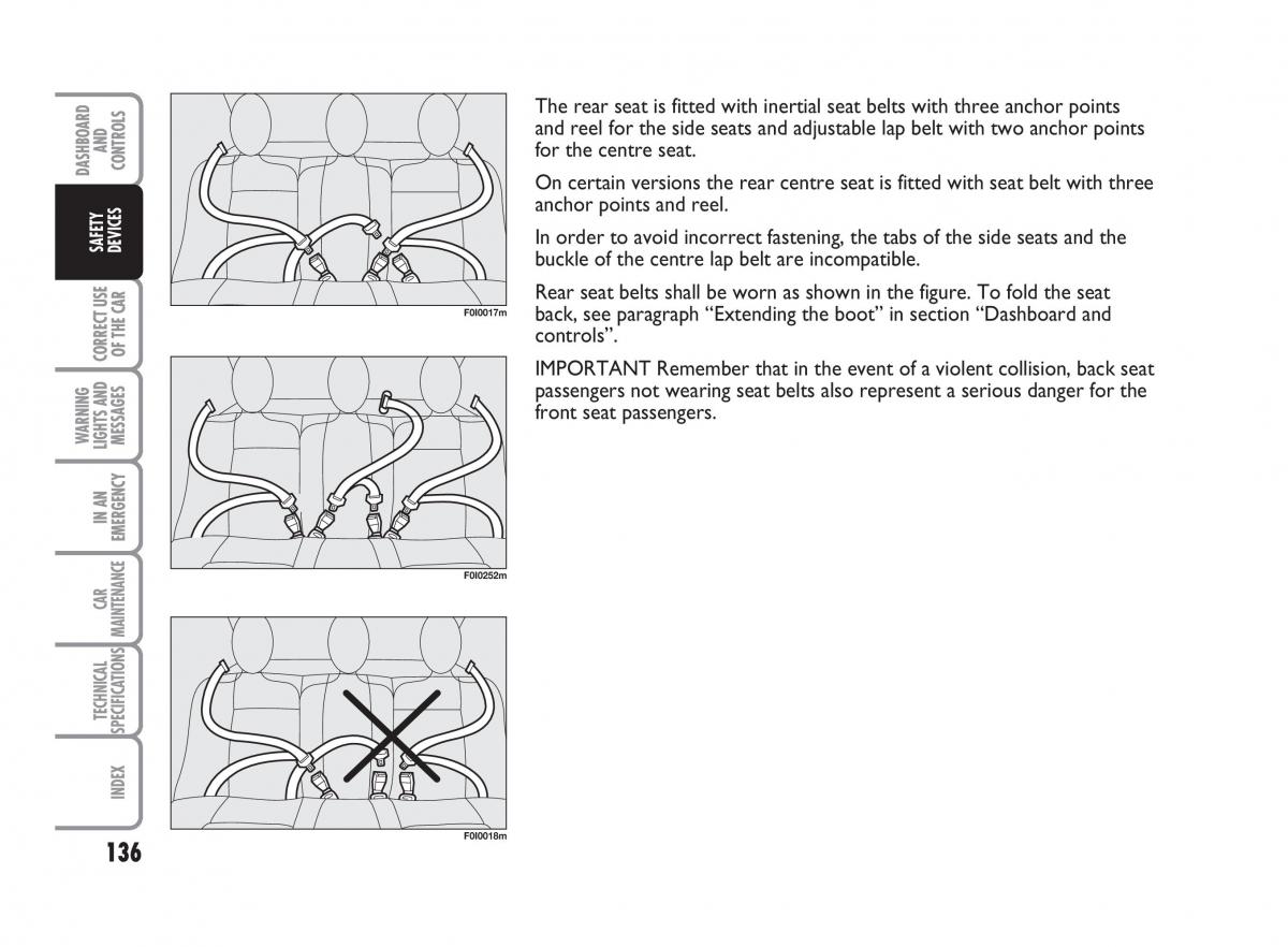 Fiat Punto II 2 owners manual / page 137