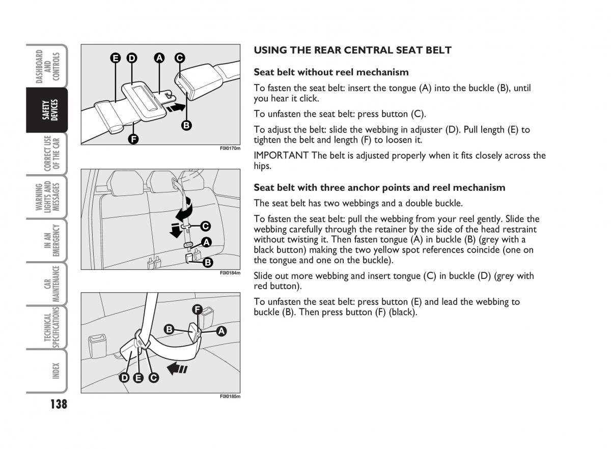 Fiat Punto II 2 owners manual / page 139