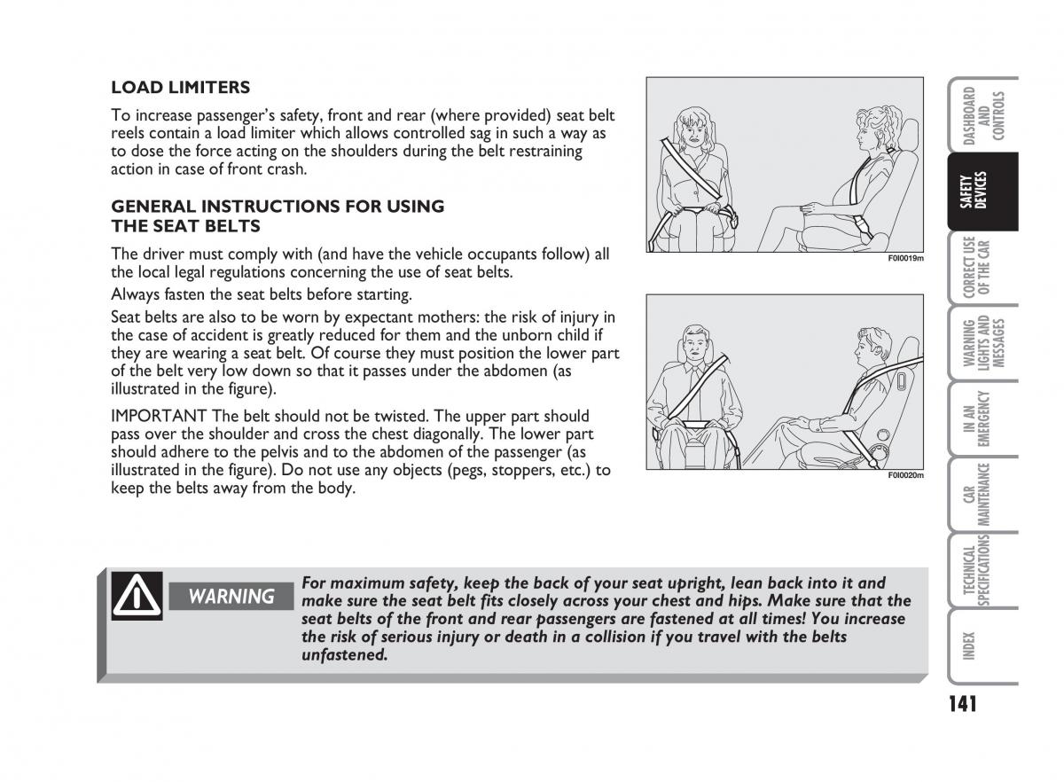 Fiat Punto II 2 owners manual / page 142