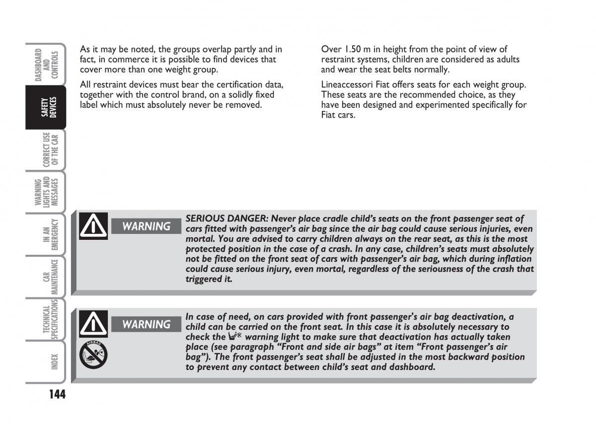 Fiat Punto II 2 owners manual / page 145