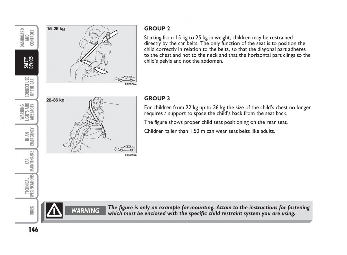 Fiat Punto II 2 owners manual / page 147