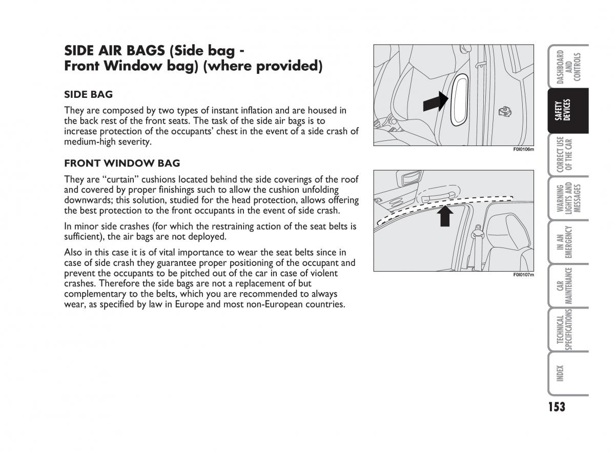 Fiat Punto II 2 owners manual / page 154