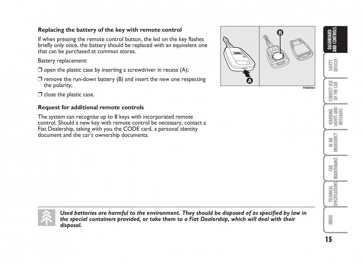 Fiat Punto II 2 owners manual / page 16