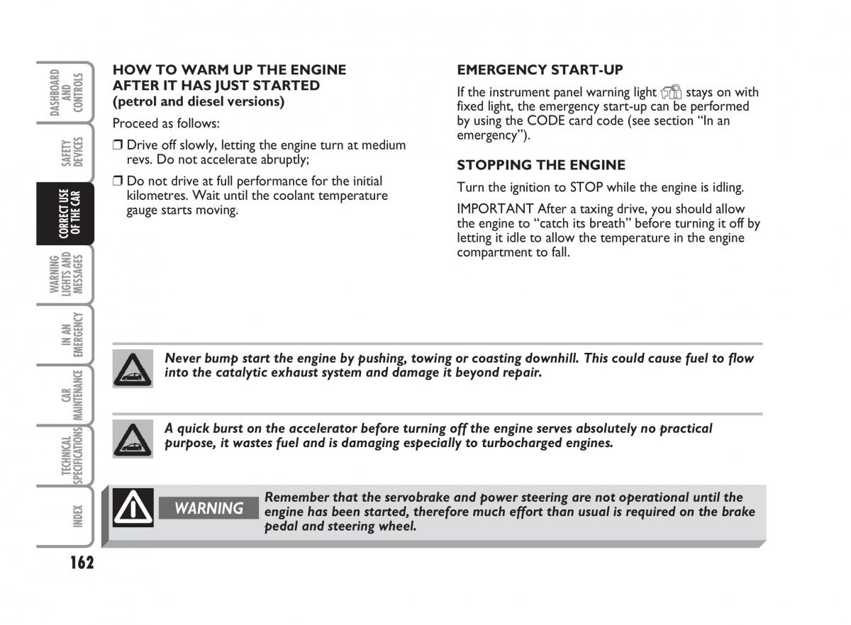 Fiat Punto II 2 owners manual / page 163