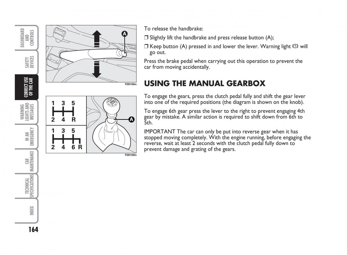 Fiat Punto II 2 owners manual / page 165