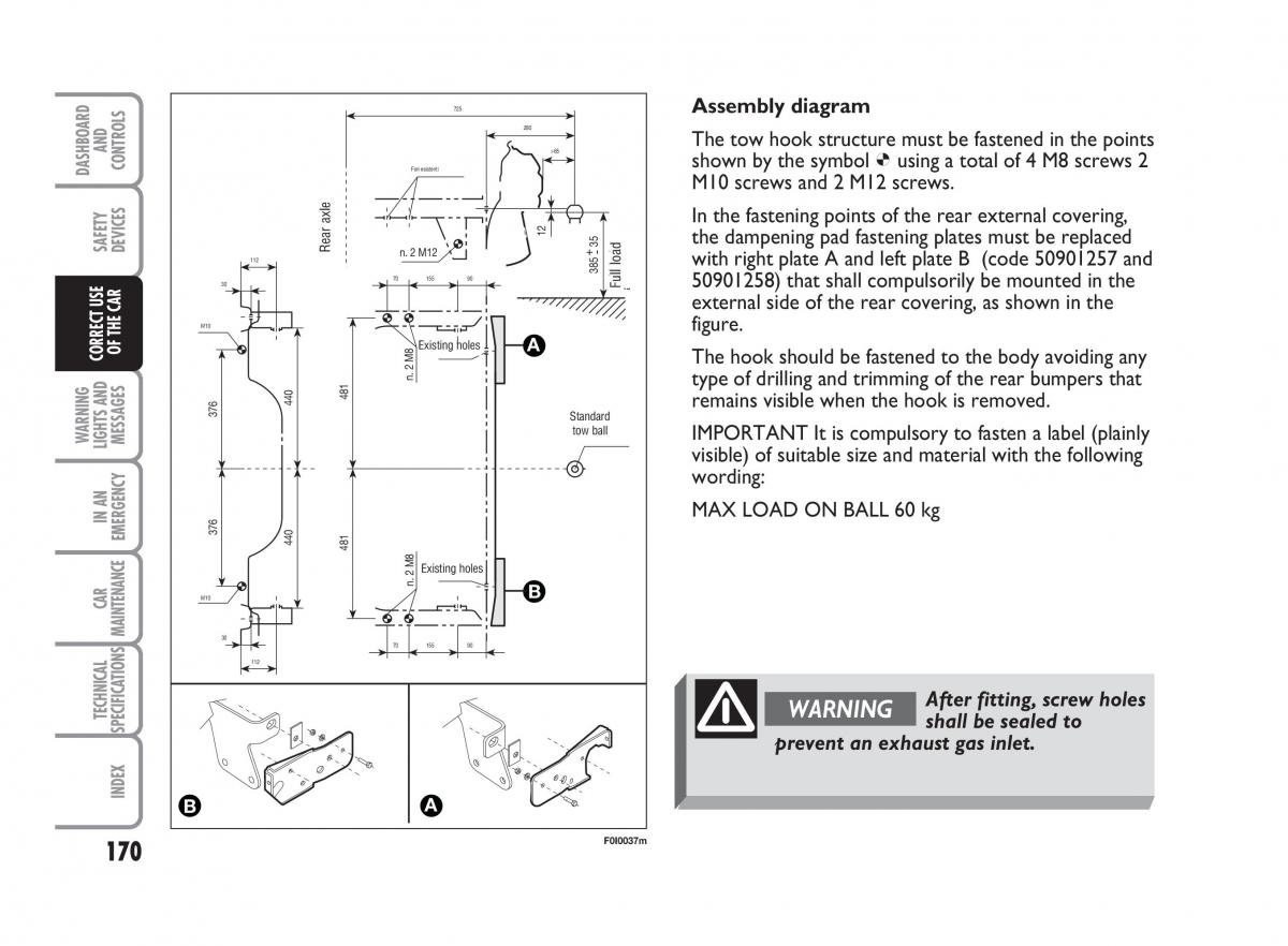 Fiat Punto II 2 owners manual / page 171