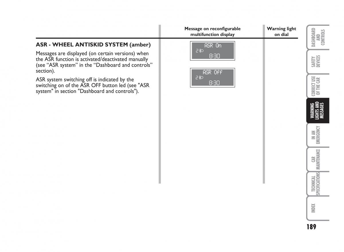 Fiat Punto II 2 owners manual / page 190