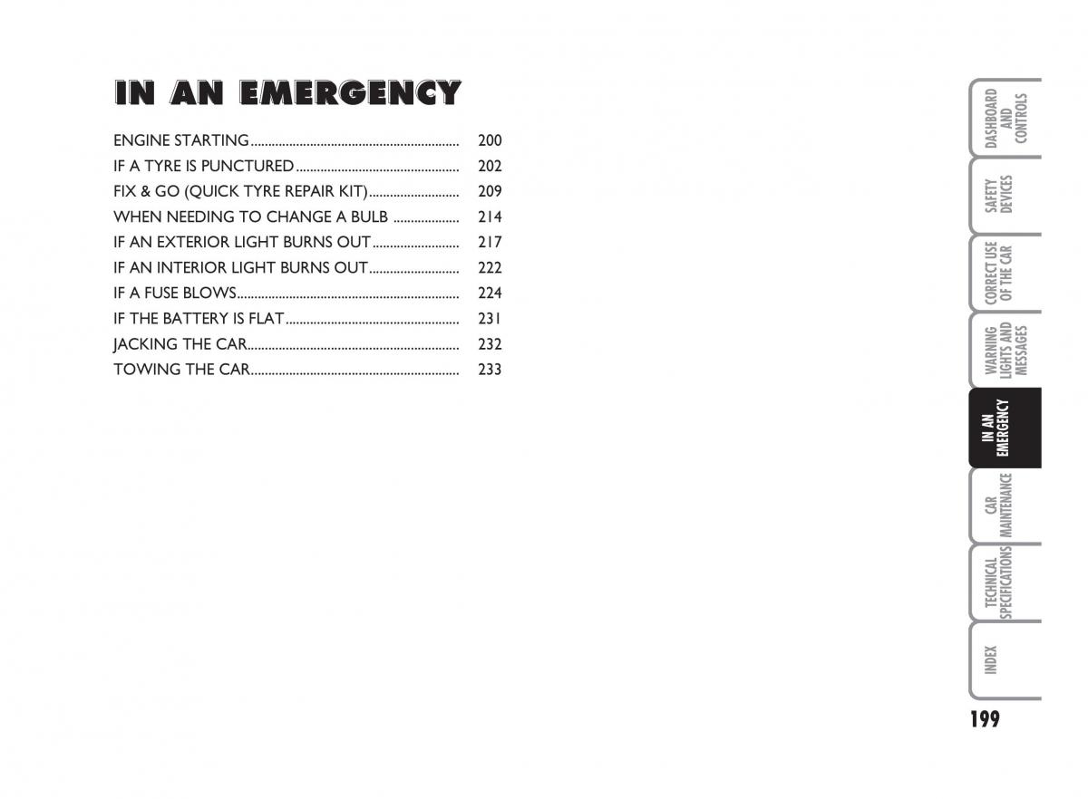 Fiat Punto II 2 owners manual / page 200