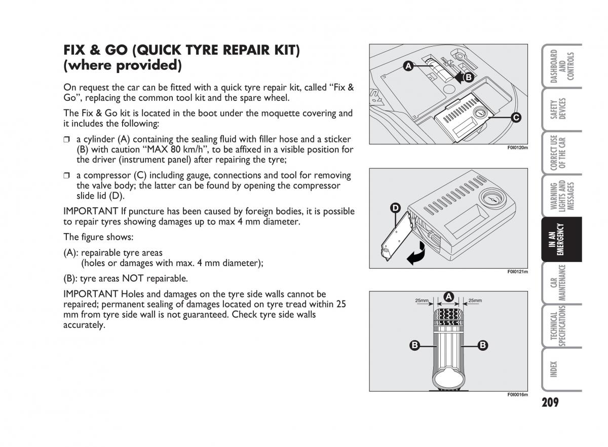 Fiat Punto II 2 owners manual / page 210