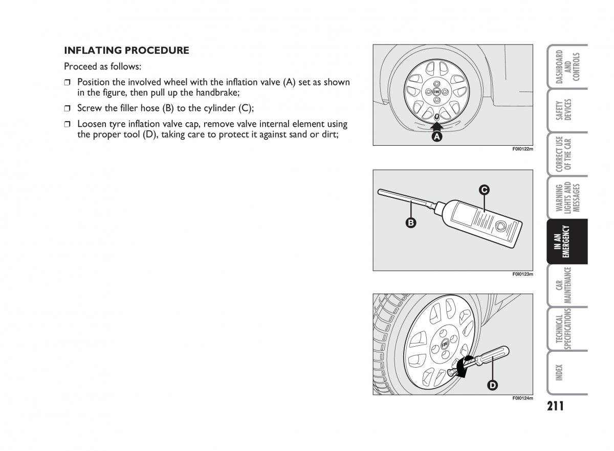 Fiat Punto II 2 owners manual / page 212