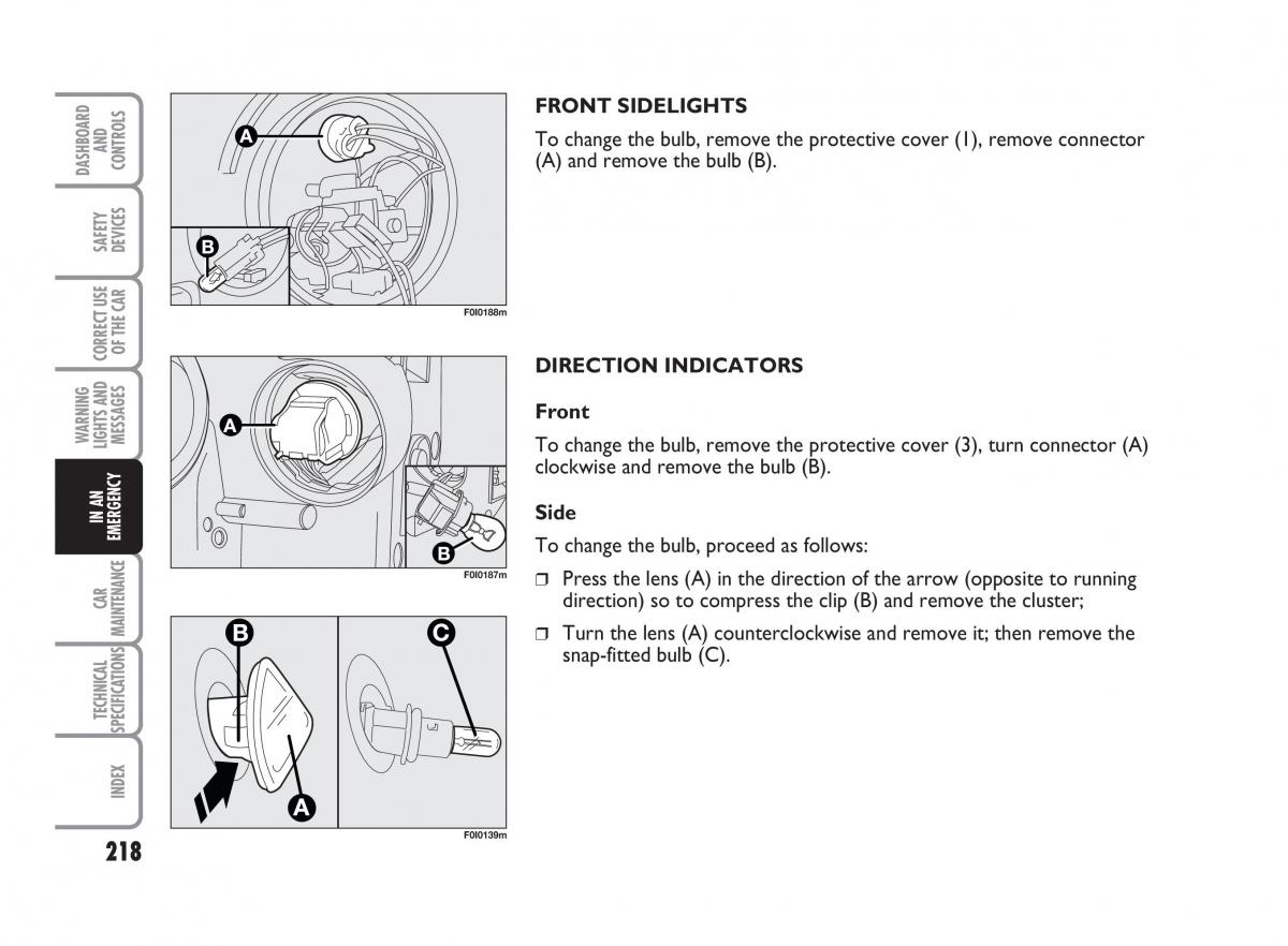 Fiat Punto II 2 owners manual / page 219