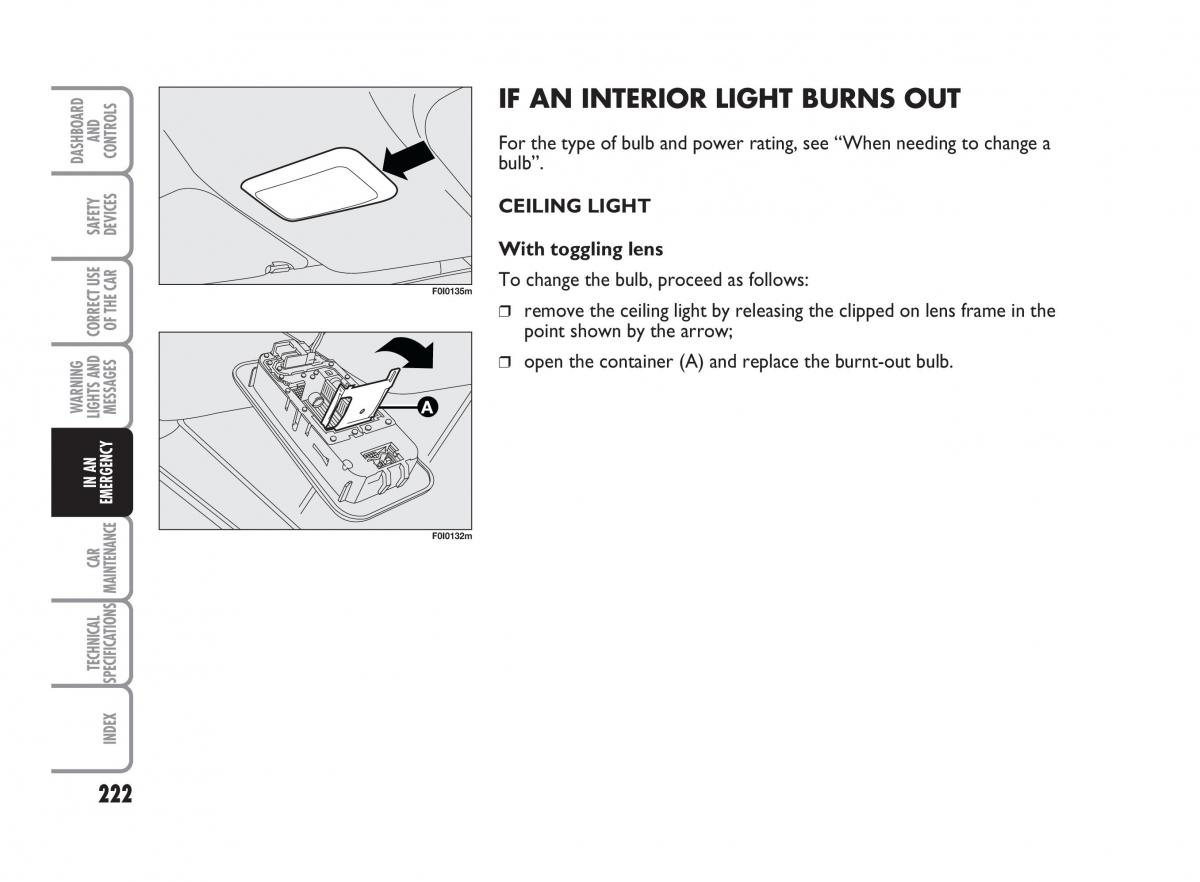 Fiat Punto II 2 owners manual / page 223