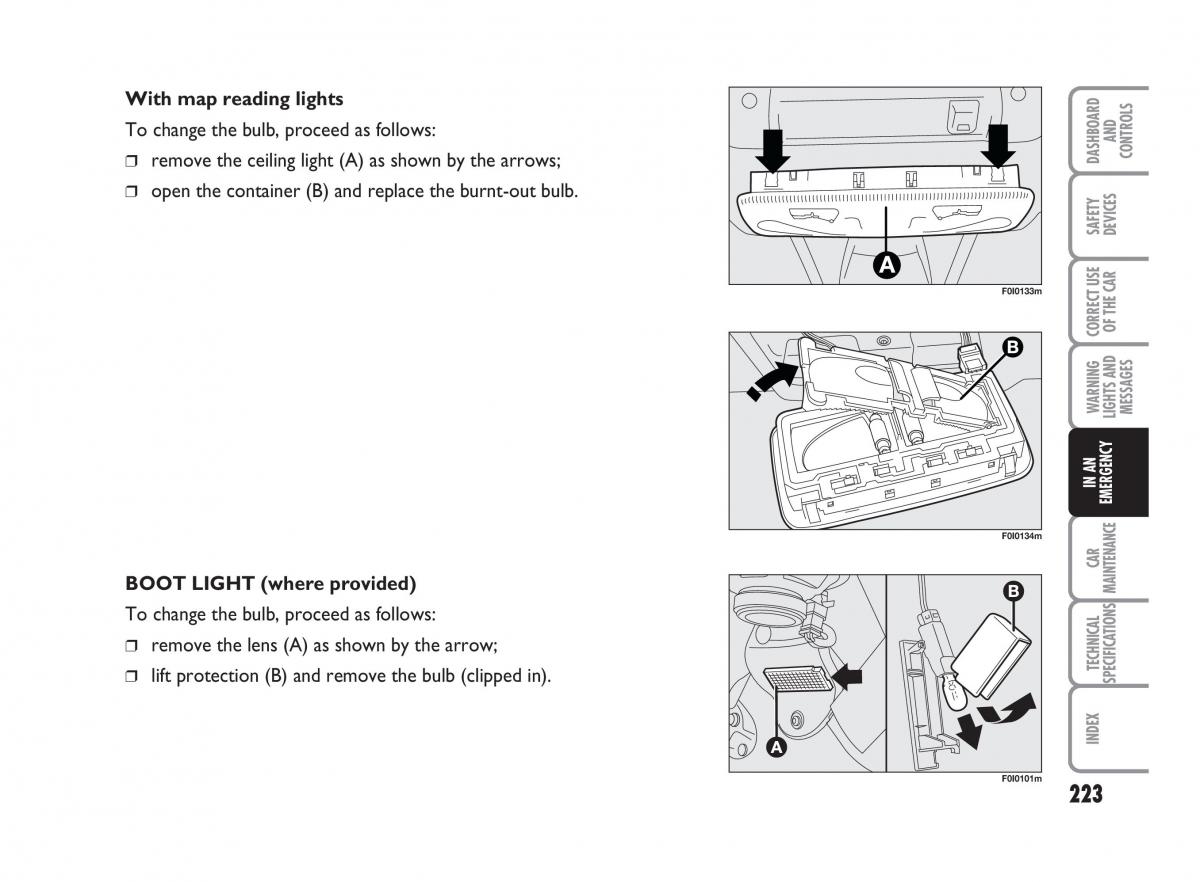 Fiat Punto II 2 owners manual / page 224