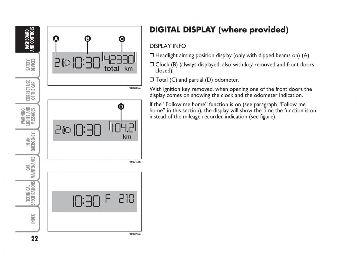 Fiat Punto II 2 owners manual / page 23