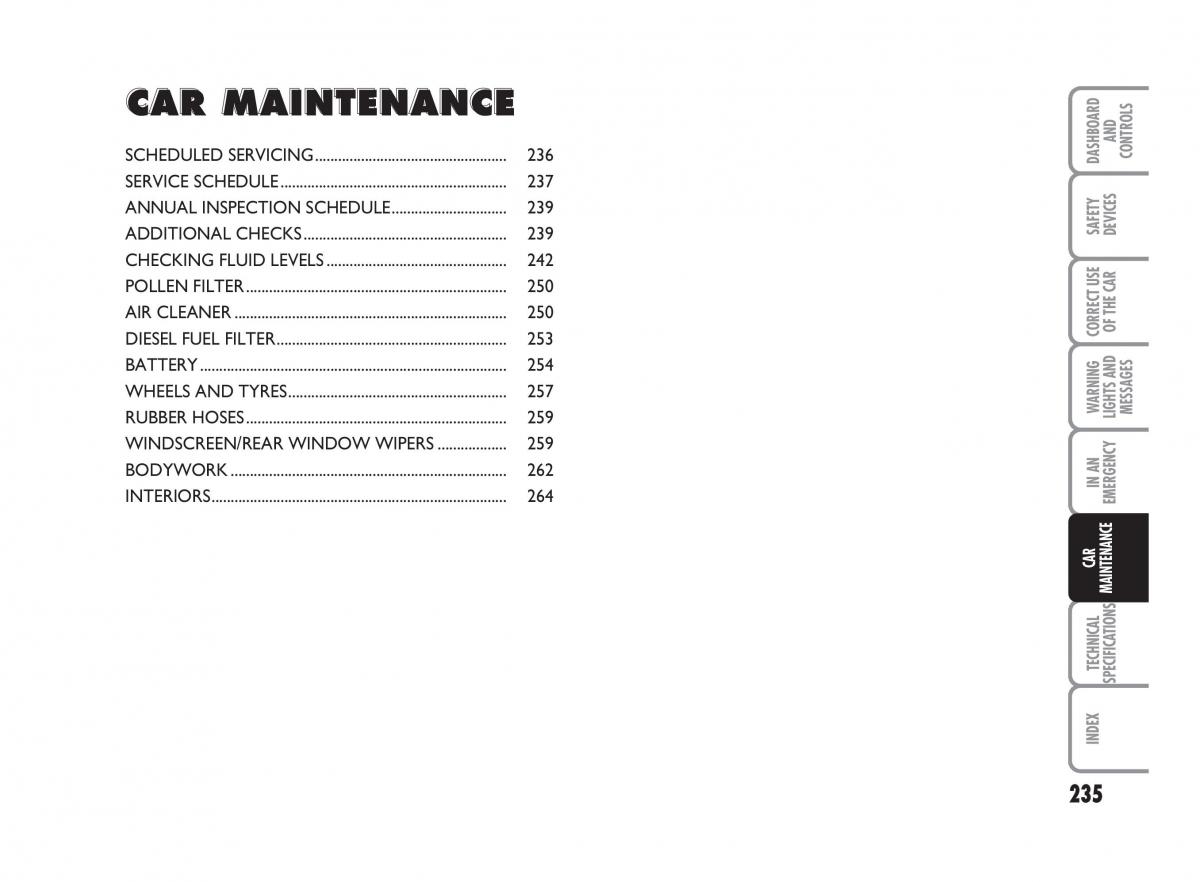 Fiat Punto II 2 owners manual / page 236