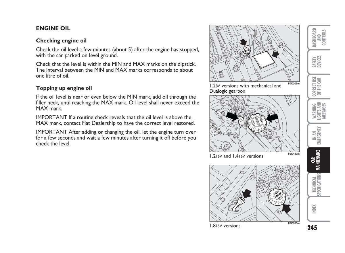 Fiat Punto II 2 owners manual / page 246