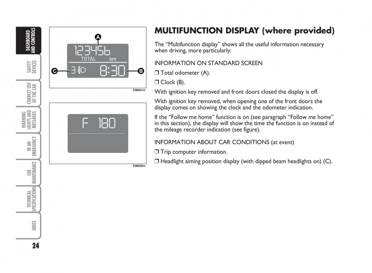 Fiat Punto II 2 owners manual / page 25